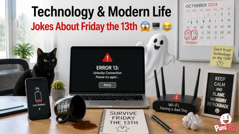 Technology & Modern Life Jokes About Friday the 13th