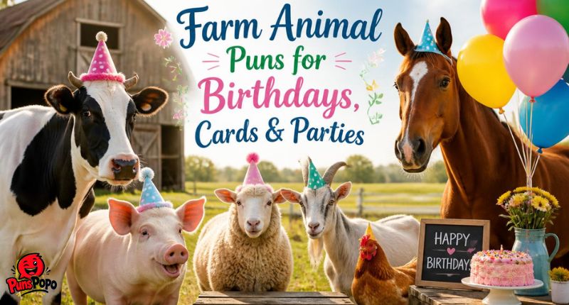 Farm Animal Puns for Birthdays, Cards & Parties