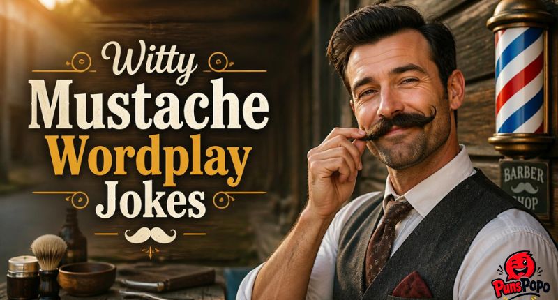 Witty Mustache Wordplay Jokes