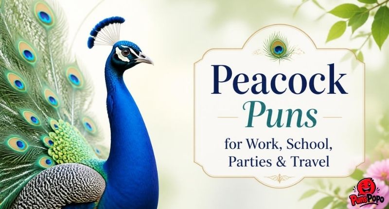 Peacock Puns for Work, School, Parties & Travel