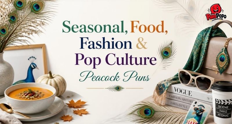 Seasonal, Food, Fashion & Pop Culture Peacock Puns