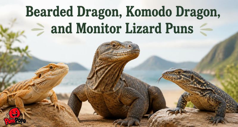 Bearded Dragon, Komodo Dragon, and Monitor Lizard Puns