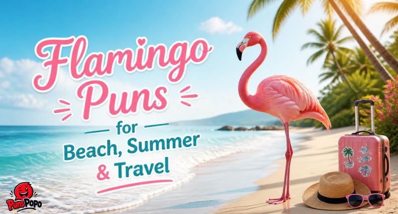 Flamingo Puns for Beach, Summer & Travel