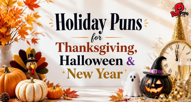 Holiday Puns for Thanksgiving, Halloween & New Year